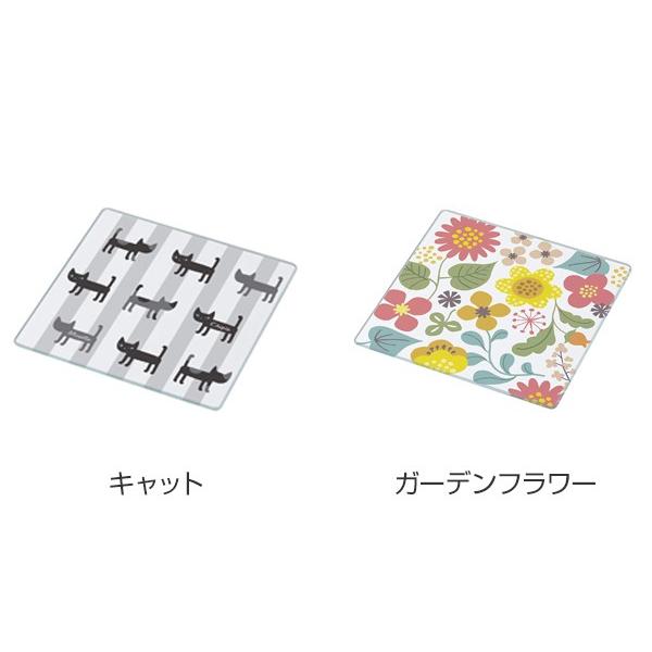 キッチントッププレート 鍋敷き 強化ガラス製プレート 15×15cm （ 鍋敷