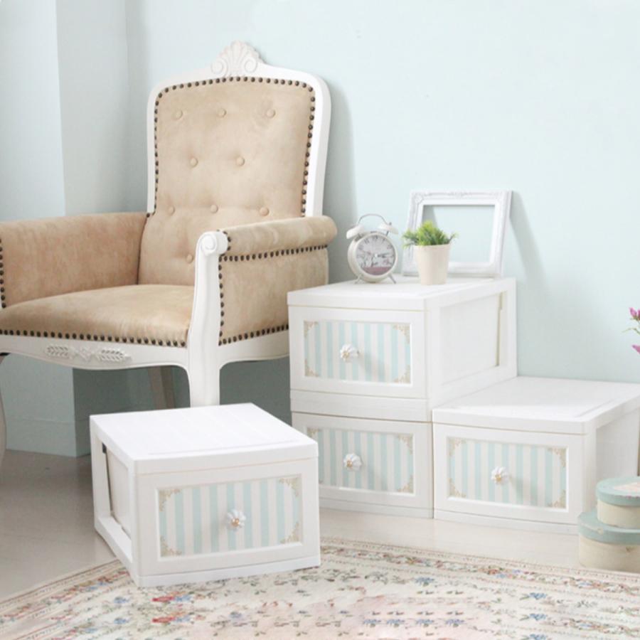 ホワイト 4段 引き出し ウッドシェルフ ハンドメイド 家具 棚・本棚の