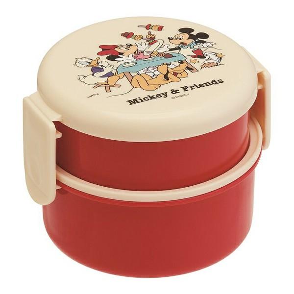 お弁当箱 2段 丸型ランチボックス フォーク付 入れ子 Mickey Friends ピクニック 500ml 弁当箱 フォーク ミッキーマウス ミニーマウス ランチボックス インテリアパレットヤフー店 通販 Yahoo ショッピング