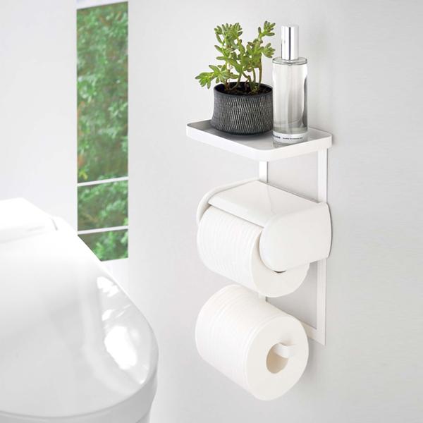 tower 特典付き 山崎実業 トイレットペーパーホルダー上ラック 2段