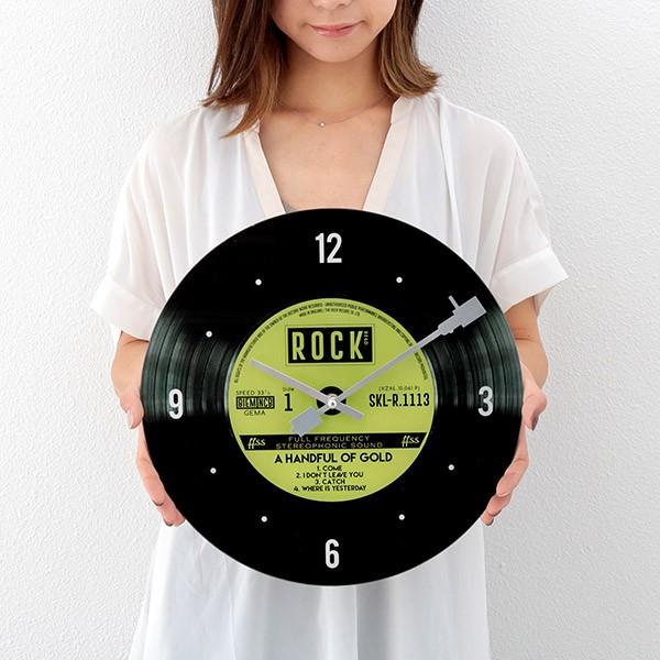 掛け時計 34cm レコードクロックウォール ガラス 壁掛け時計 （ 時計