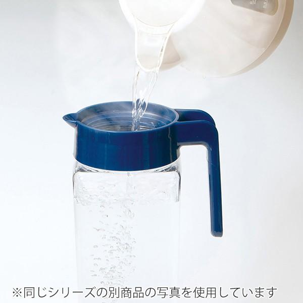 ピッチャー 2.1L 冷水筒 茶こし付き 耐熱 横置き ワンプッシュ 水差し K-1298 （ 麦茶ポット 熱湯 茶こし ドアポケット 角型 ジャグ ）｜interior-palette｜08