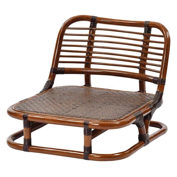 籐 座椅子 角形 ローチェア ラタン製 籐家具 座面高15cm （ ラタン