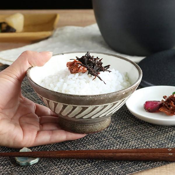 茶碗 272ml 内粉引斜め象眼 和食器 美濃焼 陶器 日本製 （ お茶椀 和柄