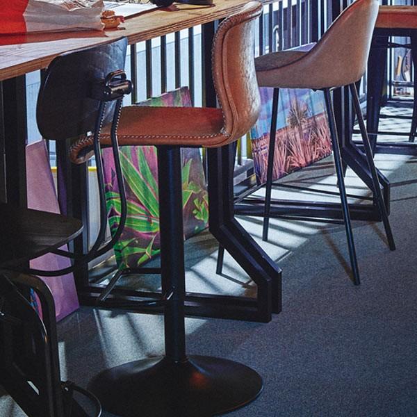 カウンターチェア 2脚セット 回転座面 ソフトレザー ヴィンテージ調 座