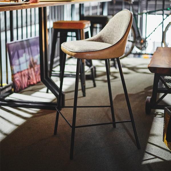 東谷 カウンターチェア 2脚セット ソフトレザー アイアンフレーム