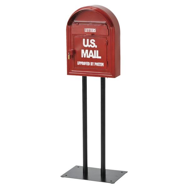 ポスト 壁掛け ウォールポスト アンティーク U.S.MAIL 赤 （ 郵便受け