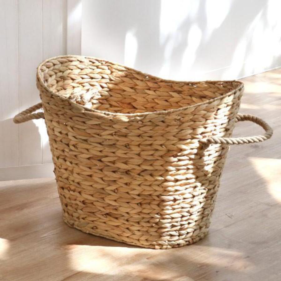 ちどり産業 収納 バスケット ウォーターヒヤシンス 楕円形 大 持ち