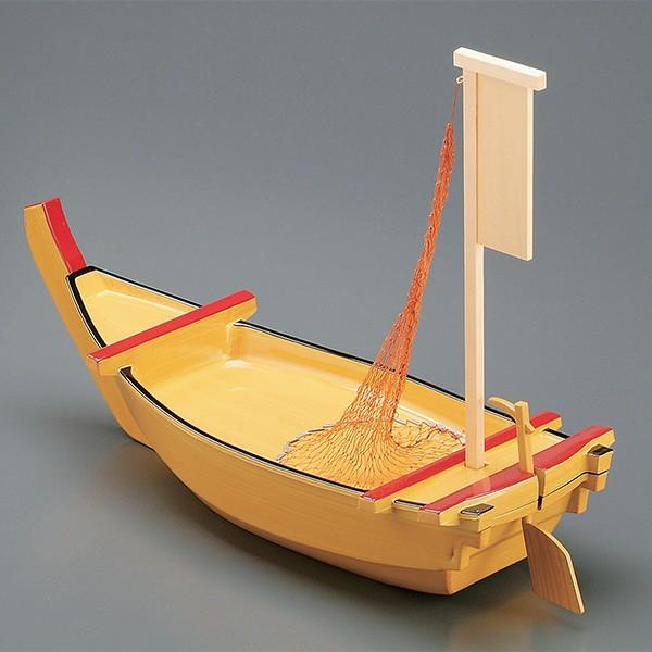 舟盛器 大安七福舟 盛器 白地 64cm 木製帆 網 カジ付 食器 盛り皿 大皿 