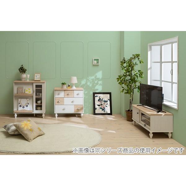 白井産業 ローテーブル 幅80cm 中棚付 ろくろ脚 フレンチ