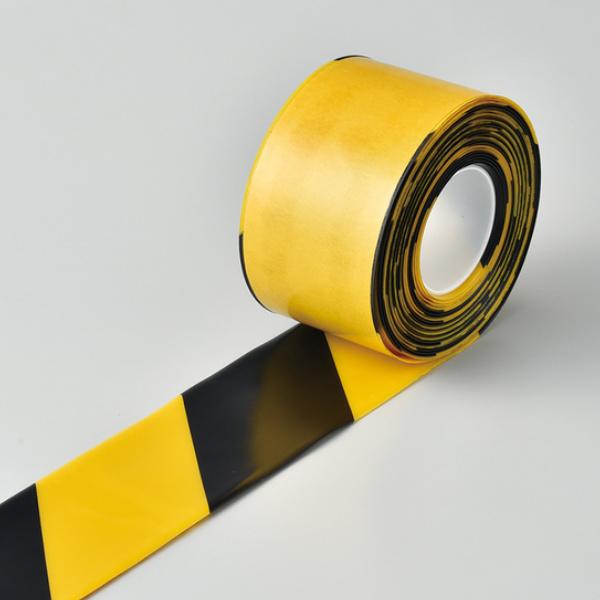 高耐久ラインテープ 100mm幅 10m 黄×黒 ラインテープ 耐久性 強力 離けい紙 （ フロアテープ 屋内 安全 区域 標示 粘着テープ 区画整理 線引き ライン引き ） - 4