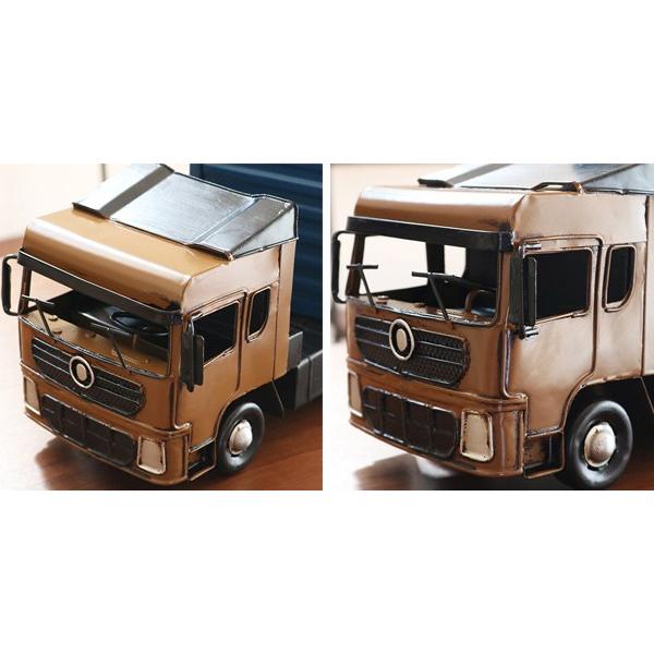 ティッシュボックス コンテナトラック型 ブリキ製 （ ティッシュ