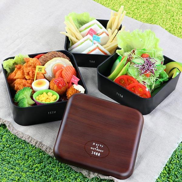 HAKOYA 弁当箱 お重 DON 三段重 入れ子式 重箱 3〜4人用 3400ml