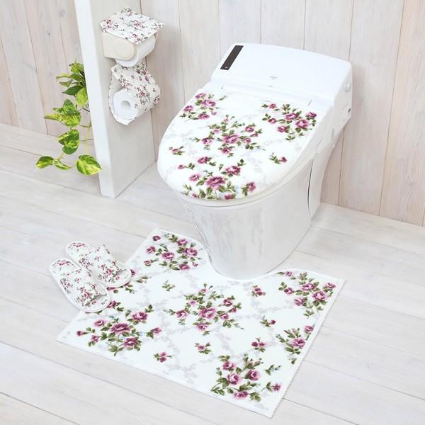 トイレマット エメローズ AIMER ROSE 58×65cm （ トイレ マット バラ