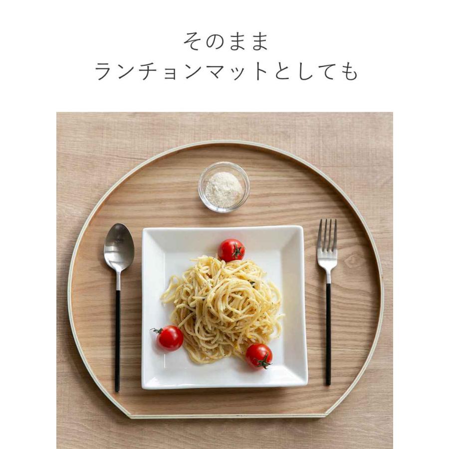 ちい n526【特価・訳あり】半月膳・お盆・トレー ナチュラル 5枚組