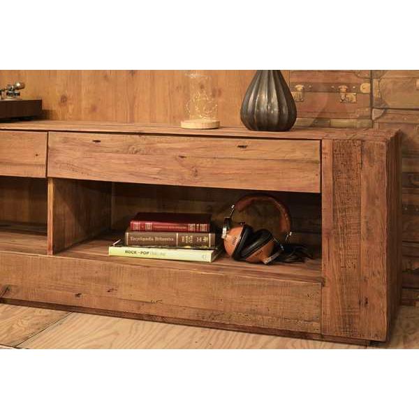 テレビ台 ローボード 幅210cm 古材 天然木 レトロ調 （ テレビボード