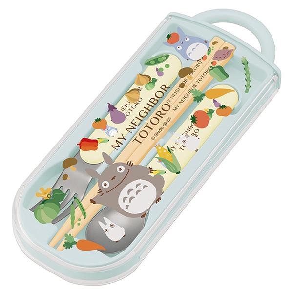 トリオセット スライド式 箸 スプーン フォーク となりのトトロ やさい