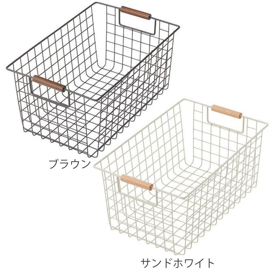 パール金属 ワイヤーバスケット M 木柄 バスケット かご パール金属 ワイヤーバスケット M 木柄 バスケット かご