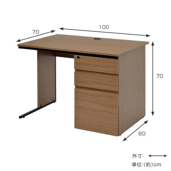 法人限定） デスク ワーキングデスク 片袖 幅100cm 奥行70cm （ 机 