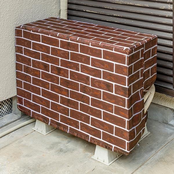 室外機カバー フリーサイズ レンガ柄 激安価格と即納で通信販売 日除けカバー エアコンカバー エアコン室外機カバー