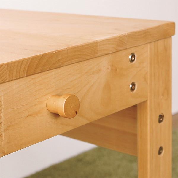 学習机 引出し付 ワークデスク 天然木 アルダー材 オイル仕上 幅120cm