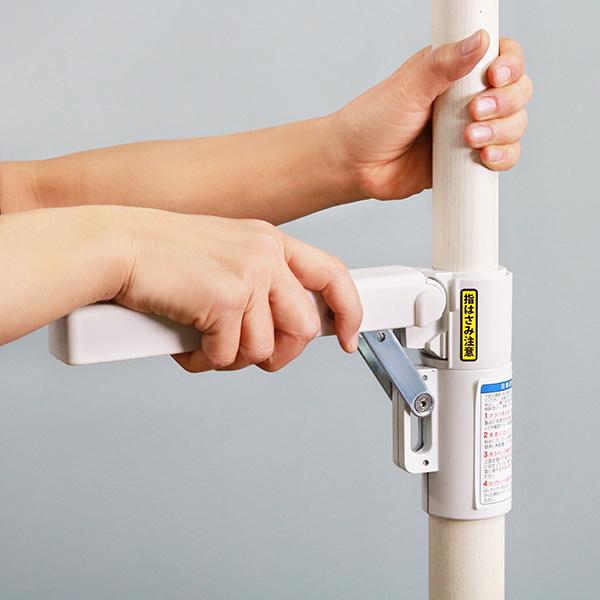 手すり つかまりポール 介護用品 突っ張り 工事不要 （ 手摺り ポール 介護 突っ張り棒 後付け 介護用 つかまり棒 ） 熱可塑性エラストマー