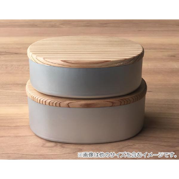 お弁当箱 1段 アルミ 木蓋のアルミお弁当箱 小判形 古代杉 大 440ml