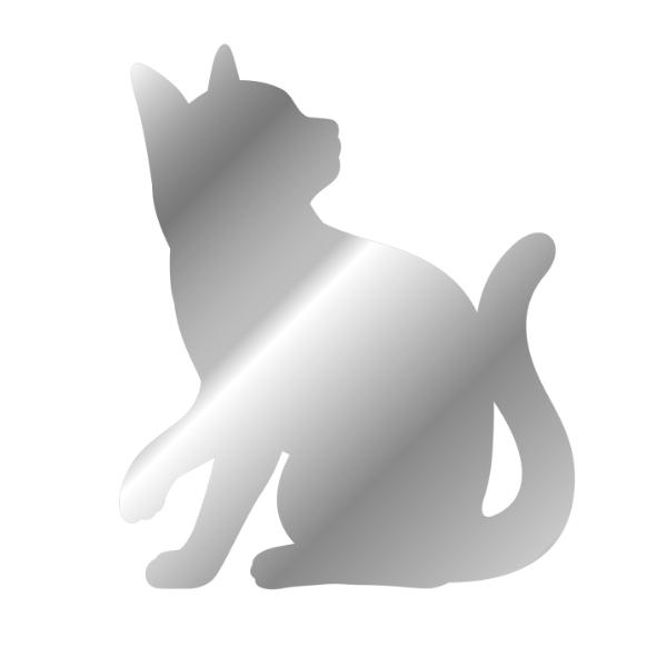 ミラー ねこ シルエット ミラーステッカー ウォールミラー アクリル製 鏡 かがみ シール 壁 猫 ネコ アクリルミラー 貼る 貼る鏡 ステッカーミラー インテリアパレットヤフー店 通販 Yahoo ショッピング