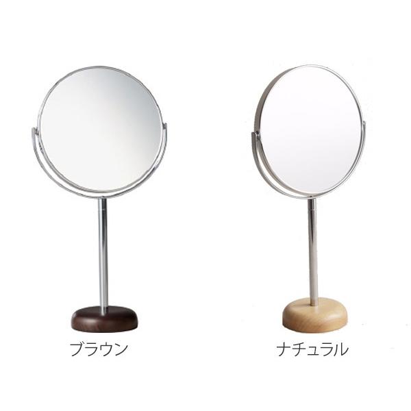 ミラー 高さ31.6cm 6インチ 卓上 両面 スタンドミラー 拡大鏡 木製 天然木 鏡 かがみ 化粧鏡 （ 拡大 卓上ミラー メイクミラー 卓上鏡 二面鏡 ）｜interior-palette｜04