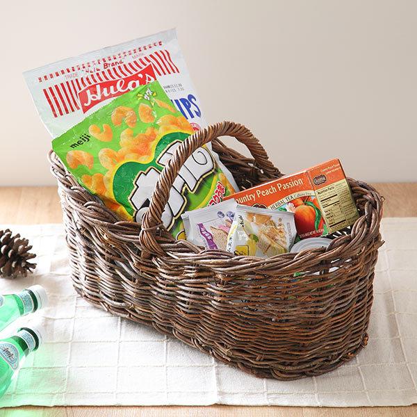 籐かご 自然のままのカゴ 幅43×奥行24×高18cm （ ラタン 籐 バスケット