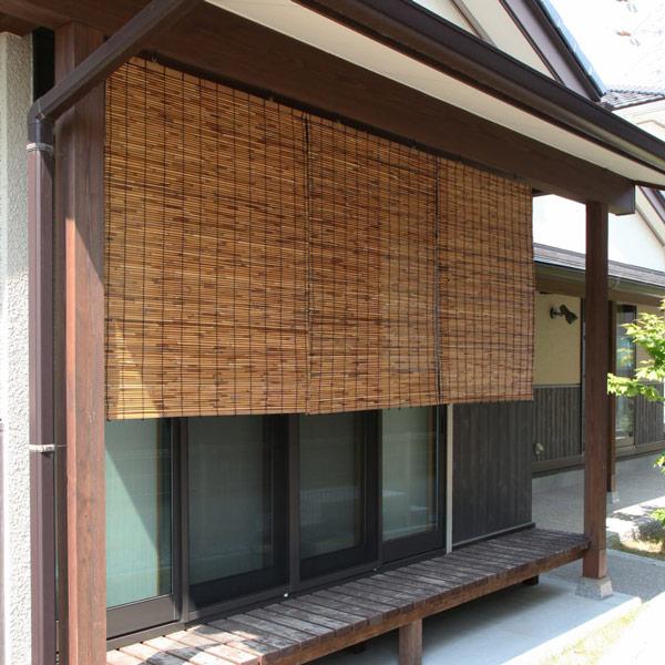 外吊りすだれ オーダーメイド いぶしよしすだれ 幅81〜100×高さ151〜179 （ すだれ 簾 サンシェード ） 100×高さ151 日除け 屋外