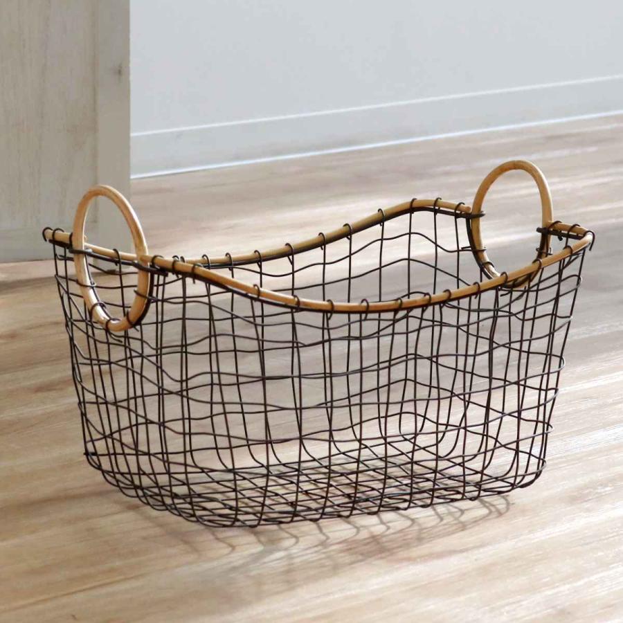 ちどり産業 ワイヤーバスケット 籐のカゴ 幅38×奥行27×高さ17cm ちどり産業 ワイヤーバスケット 籐のカゴ 幅38×奥行27×高さ17cm