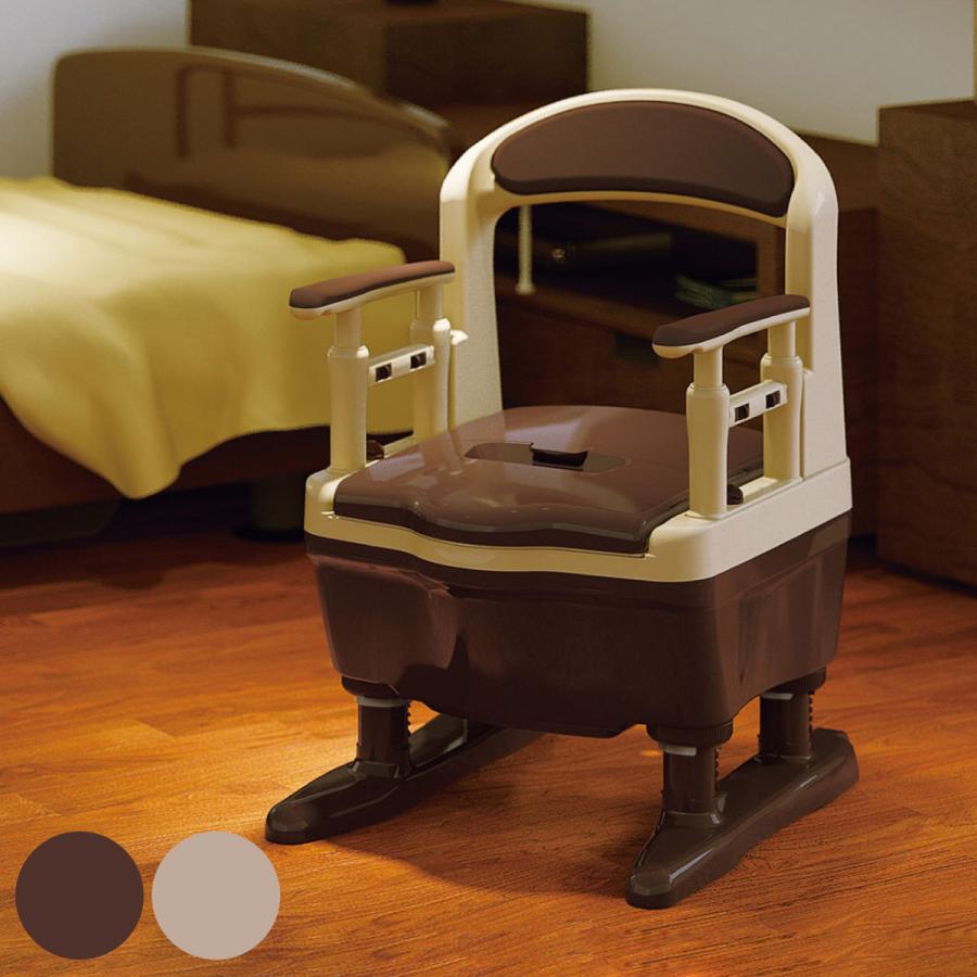 安寿 ポータブルトイレ ジャスピタ 暖房便座・快適脱臭（ブラウン） 未使用保管品 アロン化成 ポータブルトイレ 暖房便座 快適脱臭 コンパクト