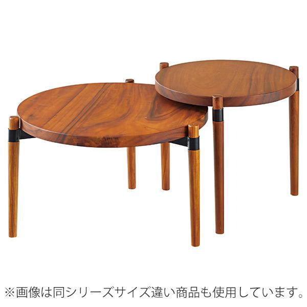 木製円形サイドテーブル チェア サイドテーブル 幅53cm 木製 天然木 モンキーポッド 円形 円型 丸型