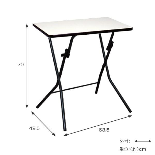 折りたたみテーブル 幅63.5cm デスク テーブル 机 つくえ 折り畳み 収納 メラミン樹脂 （ 折りたたみ 折り畳みテーブル フォールディングテーブル 折り畳み机 ）｜interior-palette｜02