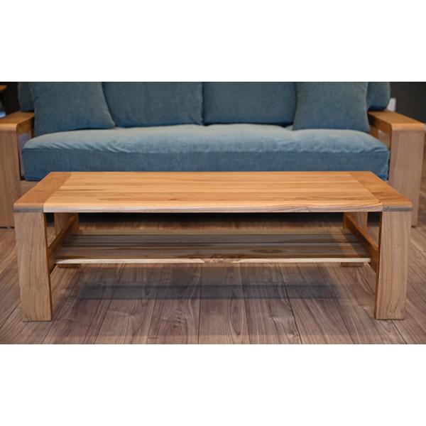 センターテーブル アジアンテイスト チーク無垢材 ONCONTRO 幅120cm