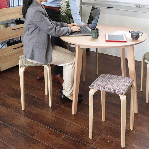 スツール 5脚セット スタッキング 積み重ね 高さ46cm 角型 四角 木製 