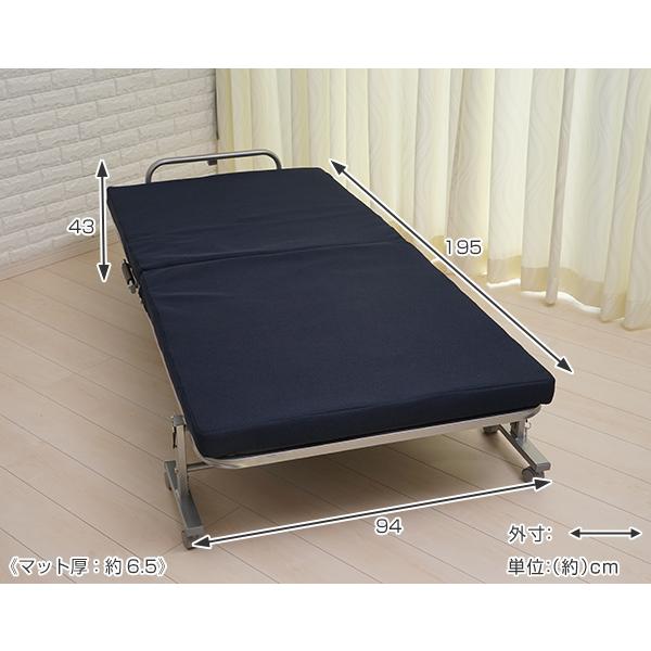 折りたたみベッド シングル スチールフレーム 幅94cm （ ベッド