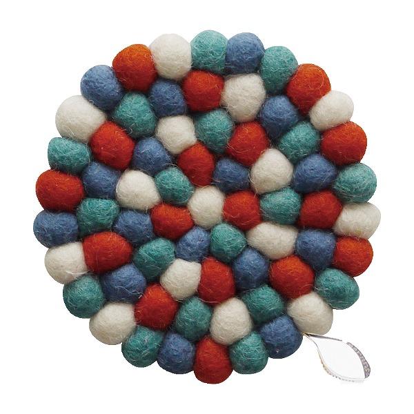 コースター ウール 11cm ボンボン BonBon ミックス （ フェルト