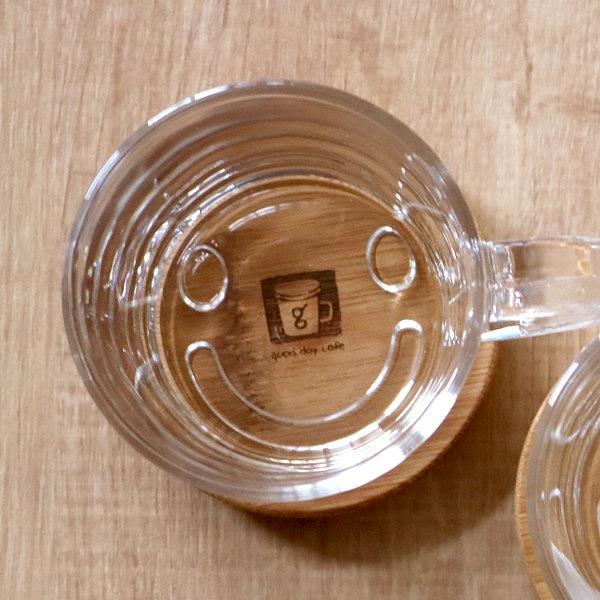 マグカップ 250ml フタ付き Good Day Cafe Smile コップ ガラス製 食洗機対応 マグ フタ付 カップ 耐熱ガラス コースター 蓋 インテリアパレットヤフー店 通販 Yahoo ショッピング