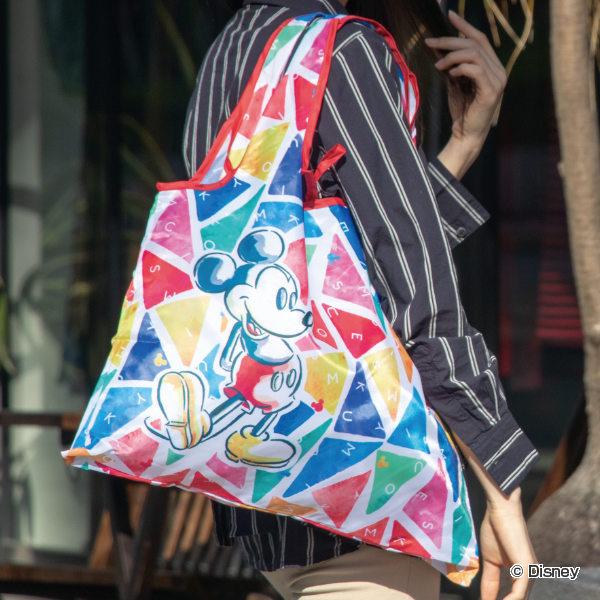 エコバッグ 折り畳み式 2way ミッキーマウス ディズニー ショッピングバッグ トライアングル （ 折りたたみ ショッピングバッグ 買い物袋 ）｜interior-palette
