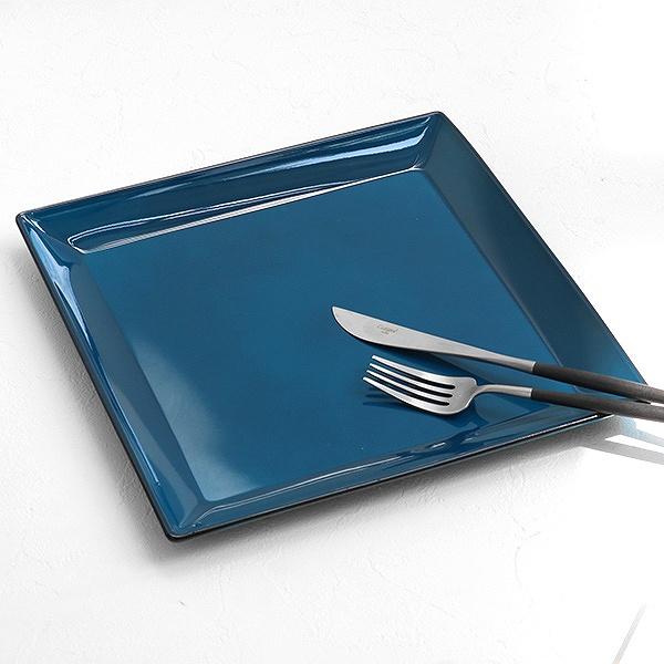 プレート 角皿 26cm 藍彩 クリーンコート プラスチック 盛皿 皿 食器 山中塗り 日本製 （ 食洗機対応 電子レンジ対応 大皿 角 ）｜interior-palette