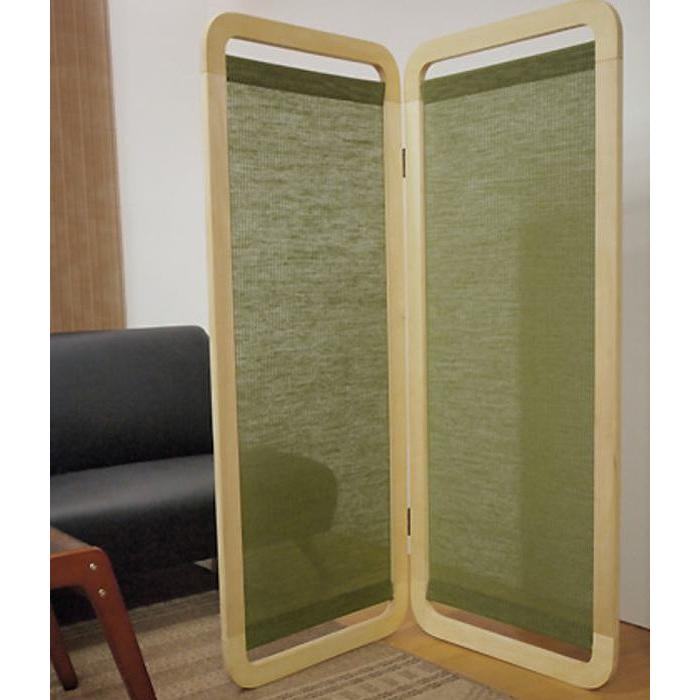 和風 衝立 パーテーション すだれ 富士山 松模様 木製 2連 和風 衝立