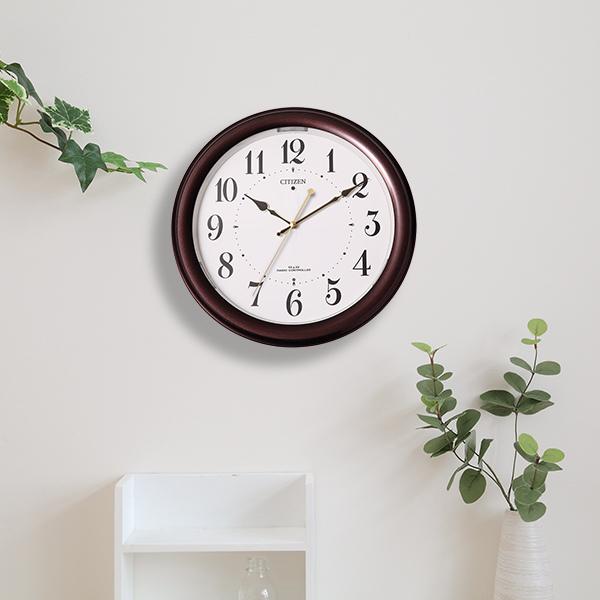 掛け時計 電波時計 シチズン CITIZEN 夜間自動点灯機能付き （ 壁掛け