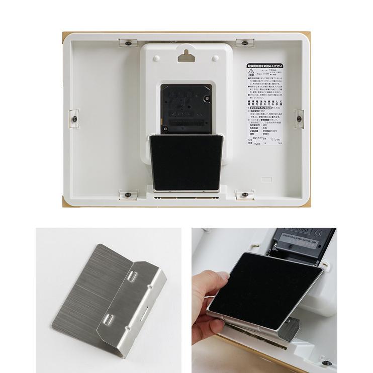 RHYTHM 掛け時計 電波時計 掛置兼用タイプ A Series A4 木枠 置き時計