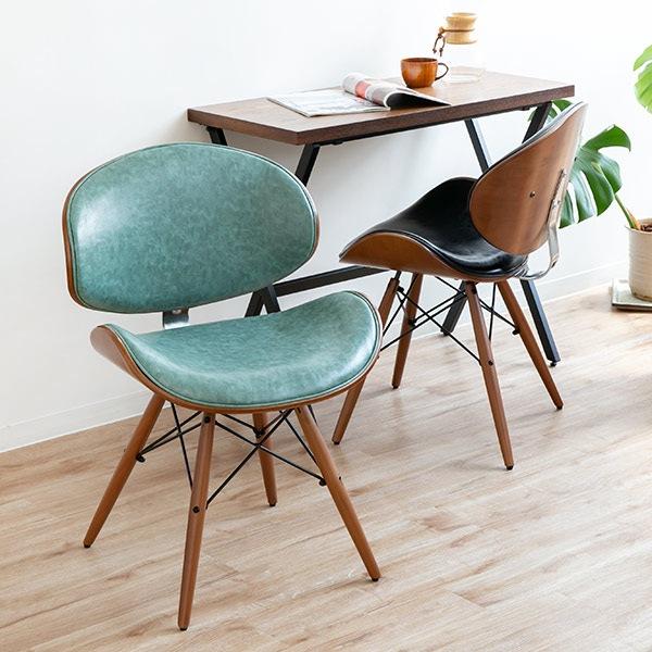 ダイニングチェア 座面高46cm レザー調 ヴィンテージ調 （ チェアー