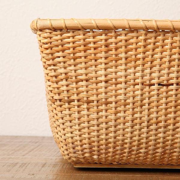 ちどり産業 バスケット 幅46×奥行34.5×高さ17.5cm 籐 ラタン
