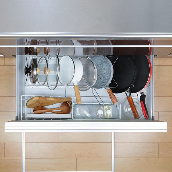 フライパン収納 縦置き 斜め置き 2way フライパン 鍋フタスタンド 伸縮式 Soroelusmart フライパンスタンド シンク下 システムキッチン 3316 インテリアパレットヤフー店 通販 Yahoo ショッピング