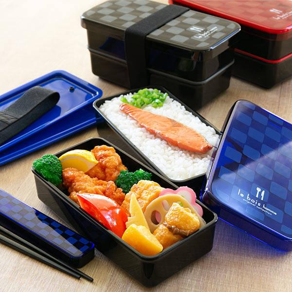 お弁当箱 2段 角型 ランチボックス パッキン一体構造 ル・ボア オム