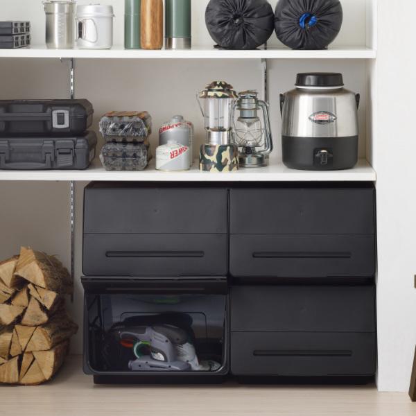 収納ケース フタ付き 前開き ビッグエル 幅45 奥行34 高さ31cm 収納ボックス 白 黒 インテリアパレットヤフー店 通販 Yahoo ショッピング